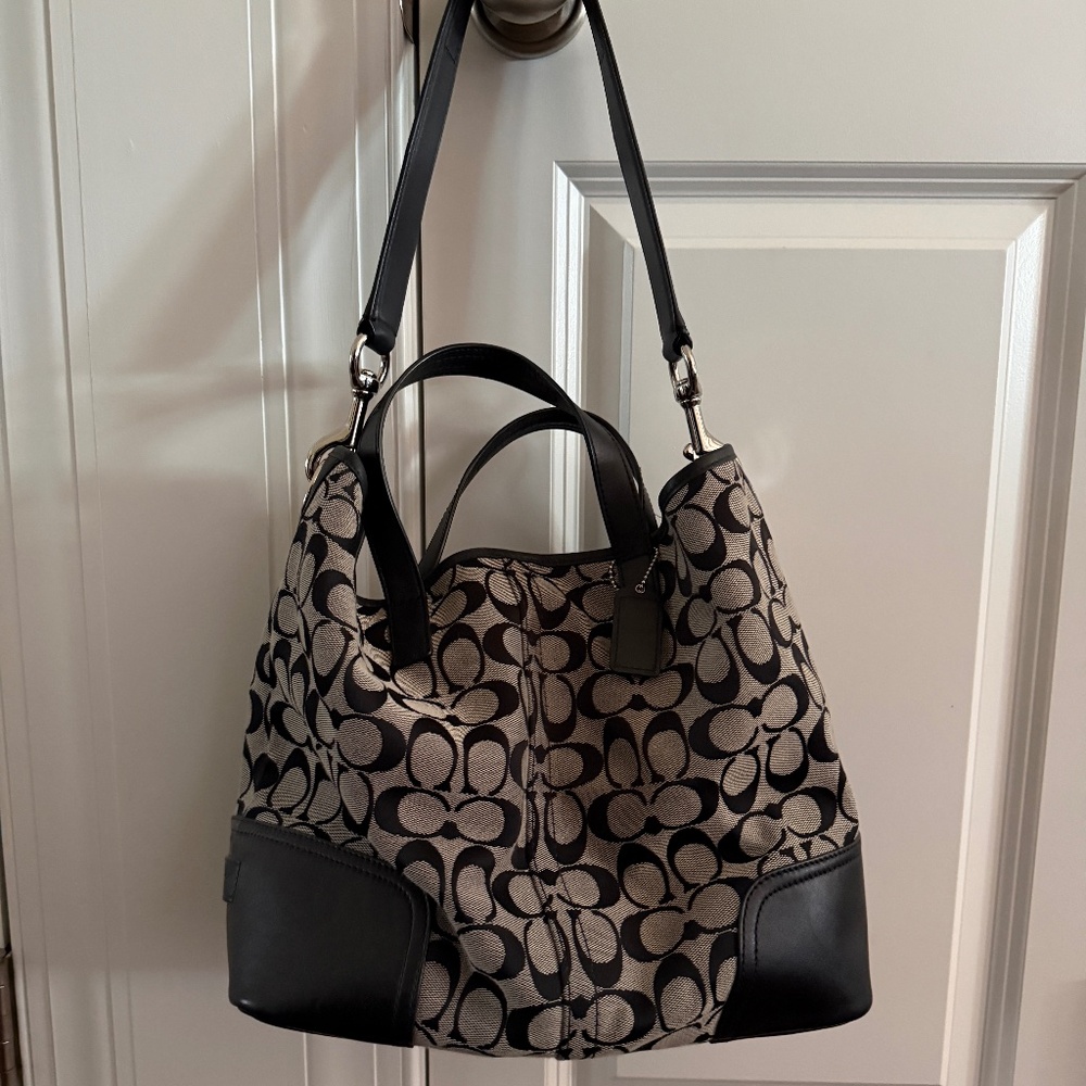 Coach black and gray shoulder bag.  Like new.